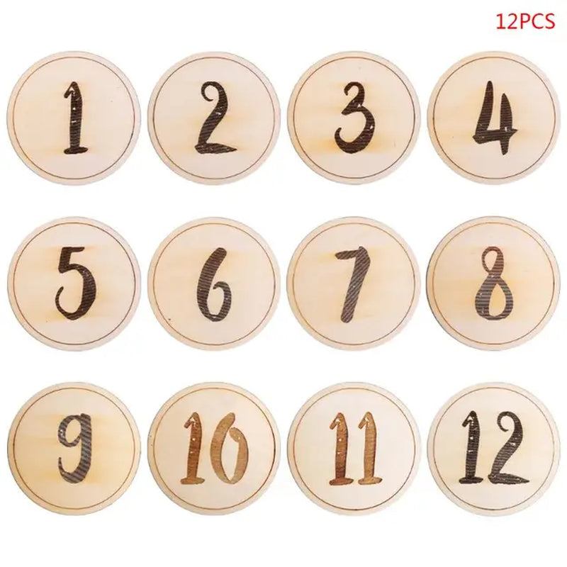 12 Pcs Wooden Baby Milestone Cards Commemorate Baby Birth Monthly Recording Cards Newborn Infant Shower Gifts Photography Props