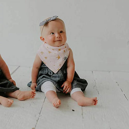 Bandana Drool Bibs - 4 Pack Baby Bibs for Girls - "Blush Set"