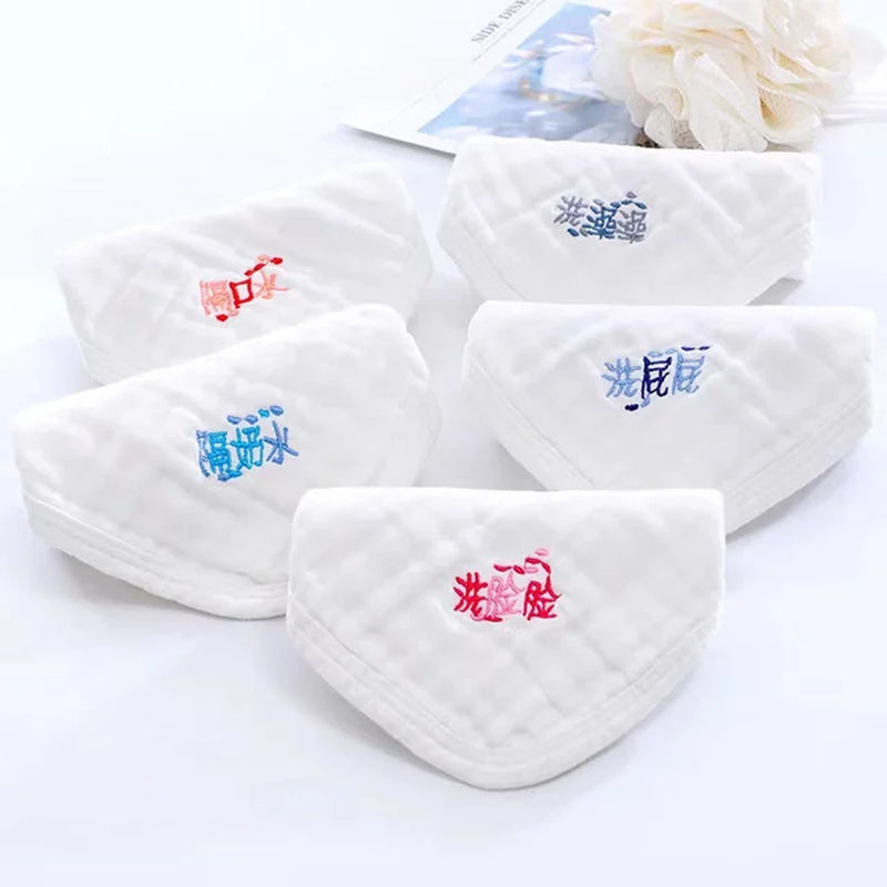 5Pcs/Lot Muslin Sequares Swaddle Baby Bath Towels Scarf Newborn Feeding Burp Cloth Face Washcloth Wipe Handkerchief