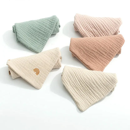 5Pcs/Lot Muslin Sequares Swaddle Baby Bath Towels Scarf Newborn Feeding Burp Cloth Face Washcloth Wipe Handkerchief