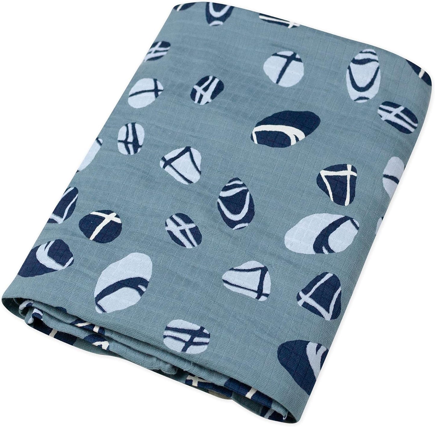 Organic Muslin Baby Boy Swaddle Blankets 3 Pack Receiving Blanket Turtle & Sea Rock Prints