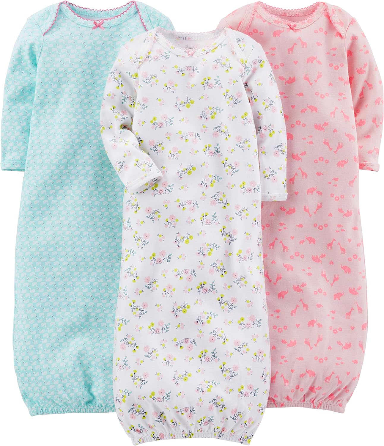 Baby Girls' 3-Pack Cotton Sleeper Gown