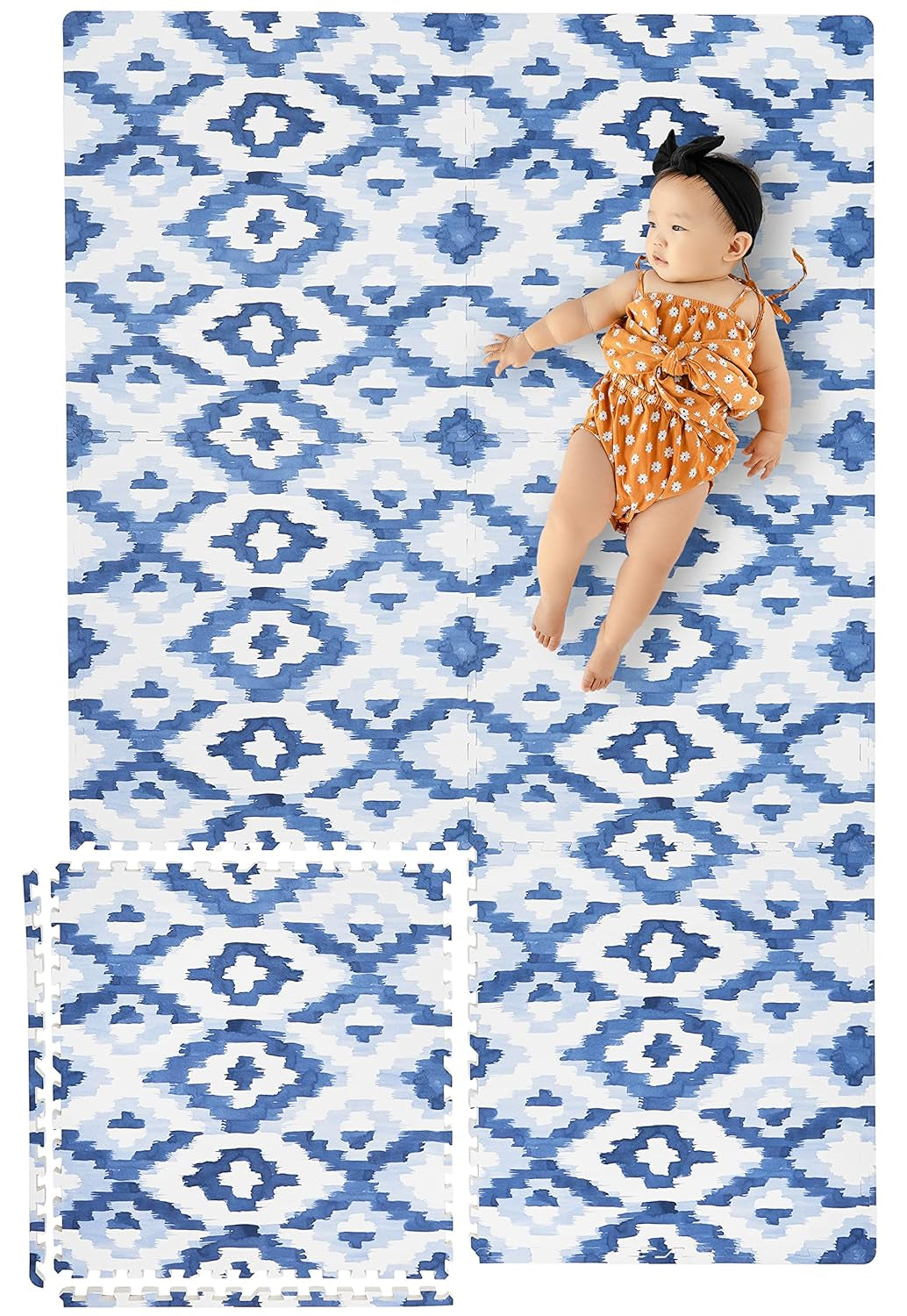 Yay Mats Stylish Extra Large Soft Baby Play Mat. Soft, Thick, Non-Toxic Foam Playmat Covers 6 Ft X 4 Ft. Expandable Interlocking Floor Tiles Toddlers and Kids Playmat Tummy Time Mat