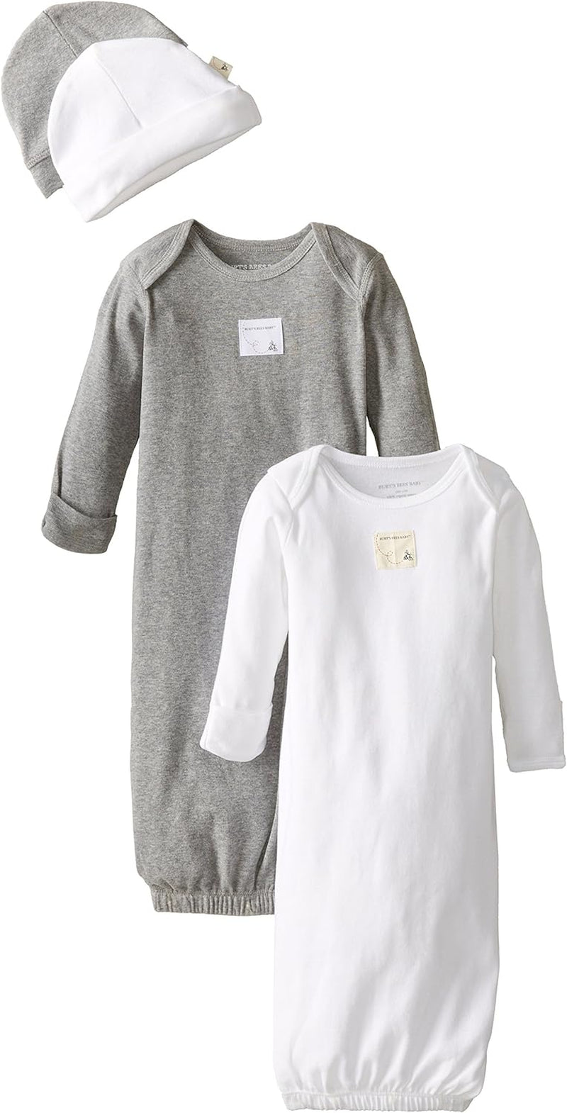 Baby Girls' Sleeper Gown & Hat Set, One Size, 0-6 Months, 100% Organic Cotton