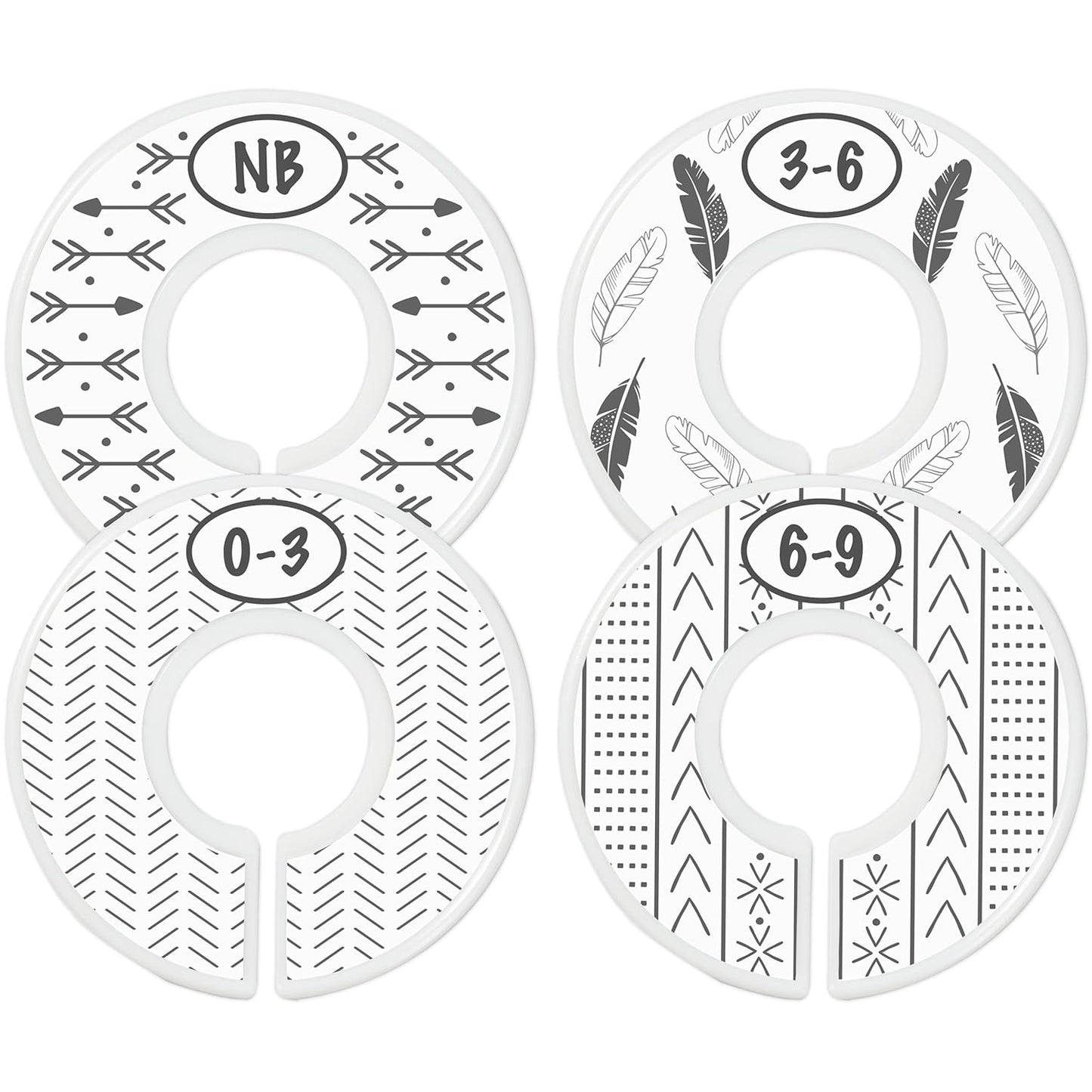 Baby Closet Size Dividers - 7X Boho Nursery Closet Dividers for Baby Clothes - Bohemian Nursery Decor - Baby Closet Dividers for Boy or Girl - [Boho]