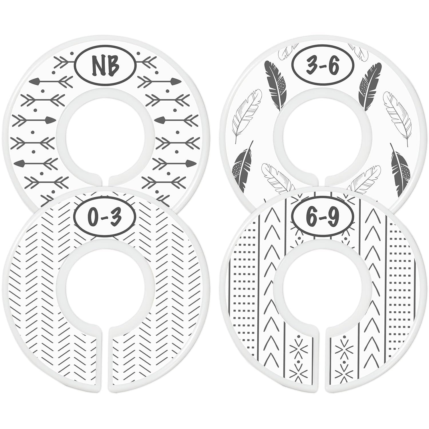 Baby Closet Size Dividers - 7X Boho Nursery Closet Dividers for Baby Clothes - Bohemian Nursery Decor - Baby Closet Dividers for Boy or Girl - [Boho]