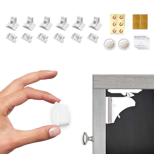 Magnetic Cabinet Locks for Babies - Magnetic Baby Proofing Cabinet Locks, Child Locks for Cabinets Drawers Doors Kitchen - Easy Installation No Tools Required (6 Pack and 2 Keys)